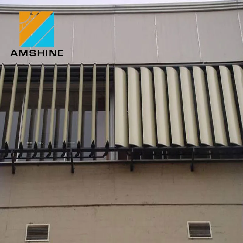 Sunproof automatic operating aerofoil building louvre