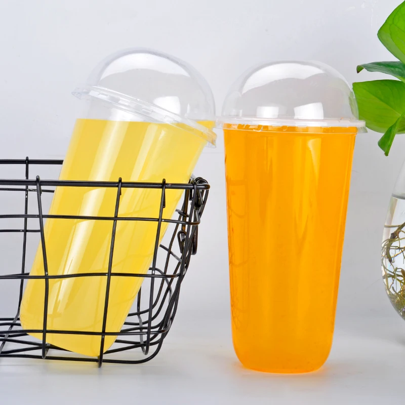 Пользовательский логотип 95 мм 700 мл U-образная полипропиленовая пластиковая чашка для фруктового сока одноразовая пластиковая чашка