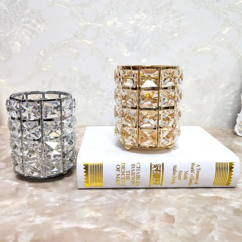 candle holder wedding centerpiece metal lantern crystal candlestick for wedding decoration