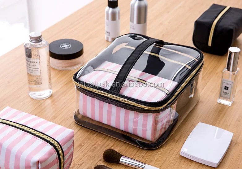 3pcs Set Clear Transparent Zipper PVC Makeup Cosmetic Bag Travel Makeup Storage Organizer Bag