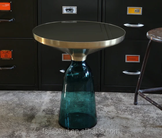
Replica designer furniture Transparent glass coffee bell table bell side tea table 