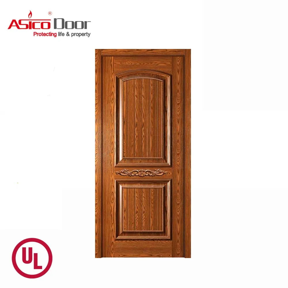 UL listed 20 minutes natural veneer finished solid core flush wooden fire rated door