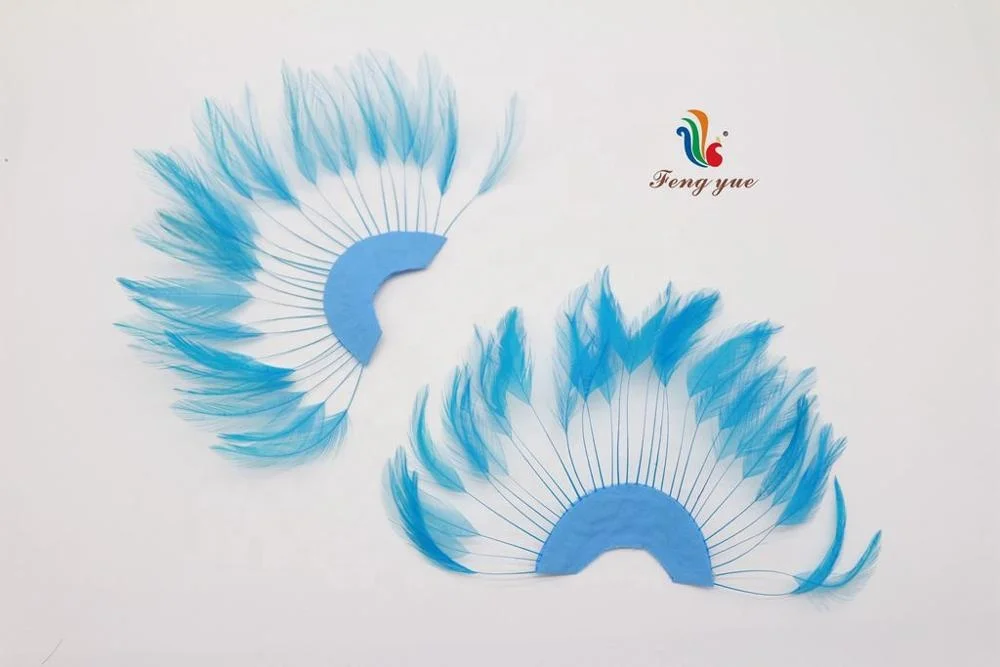 horse racing party millinery supplies striped hackle feather fan