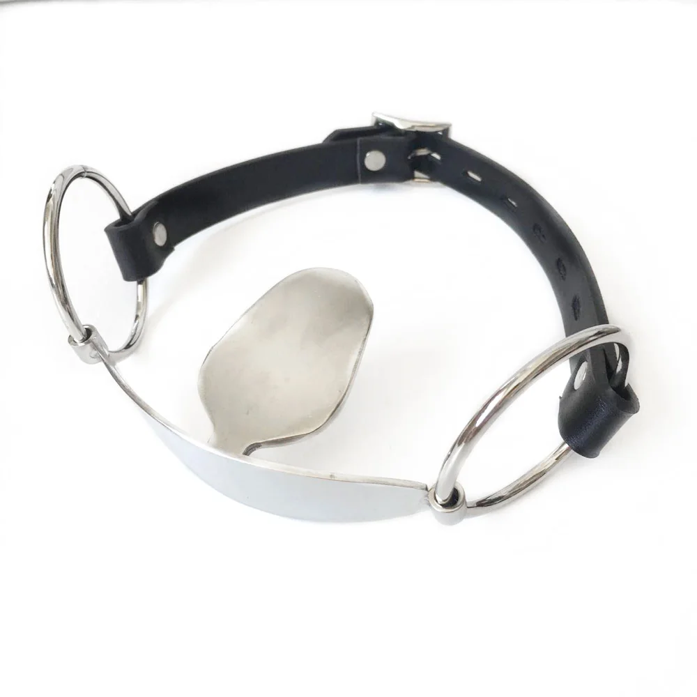 Stainless steel open mouth gag Tongue flail sex slave bdsm bondage restraints bdsm fetish wear adult game sex toys for women men