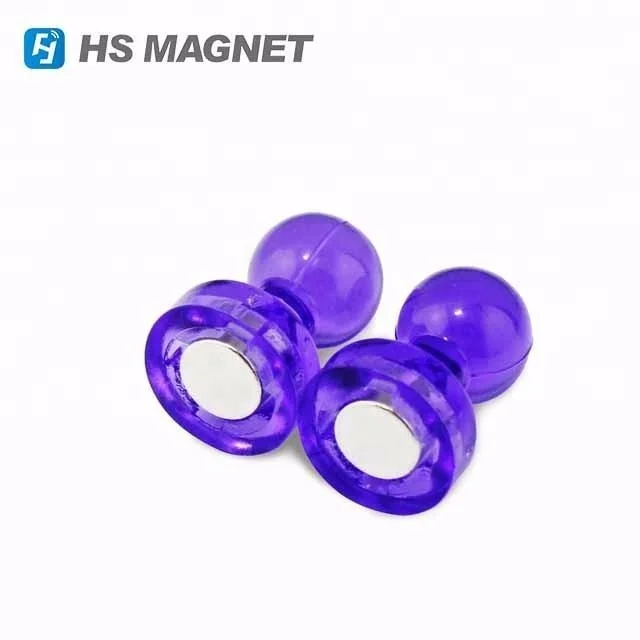 super strong permanent neodymium plastic customized Whiteboard Magnets Push Pins for Refrigerator,School and Office kitchen