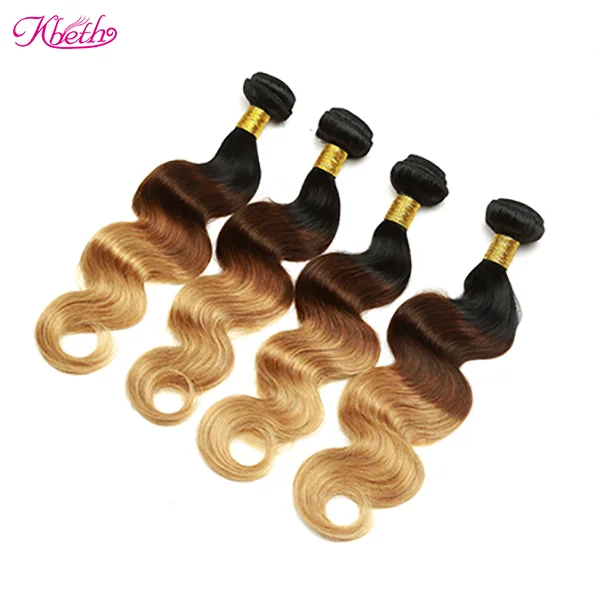 Xuchang Factory Hot Sale Color 1b/4/27 Body Wave Brazilian/Peruvian/Malaysian/Indian Ombre Hair Extensions