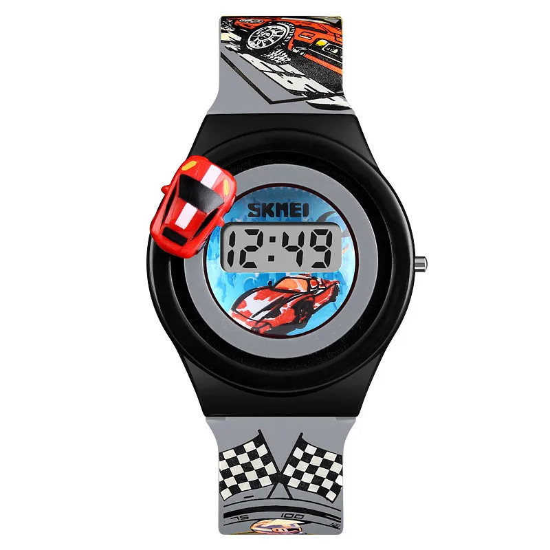 Fashion rotatable car kids digital sport watch cheap children wrist watches skmei 1376