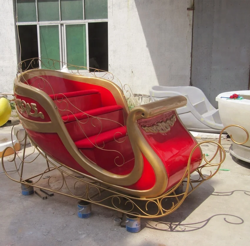 high quality most popular Fibreglass Christmas santa claus sleigh for decoration