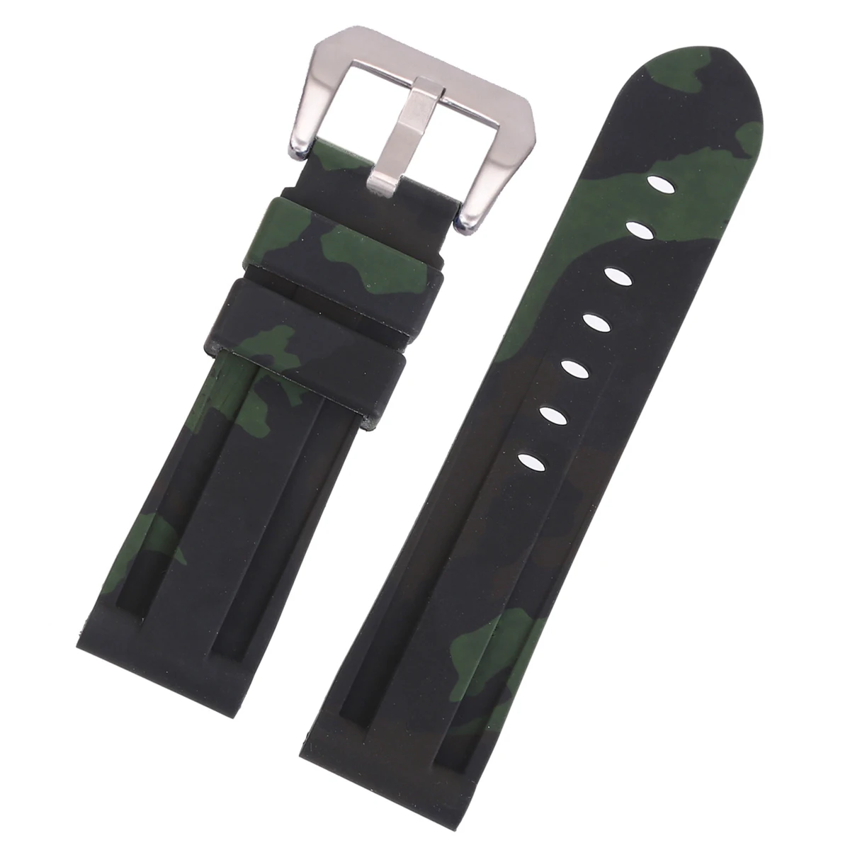 LAIHE 20mm 22mm 24mm Digital Camouflage Rubber Watchband  for Men Silicone Rubber Watch Strap Wrist Band