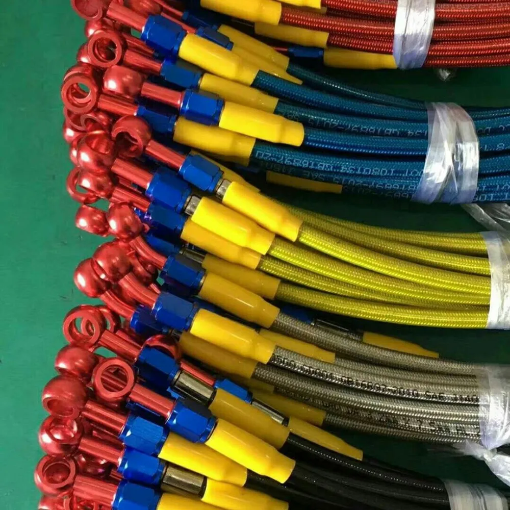 PU coated car spare part rear hydraulic brake fluid line hose ptfe stainless steel braided flexible an3 auto brake hose 1/8