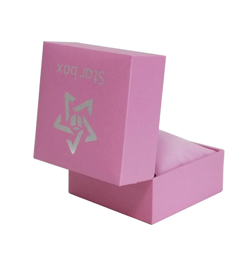 Star box pink color Plastic watch box, paper watch storage box with pillow