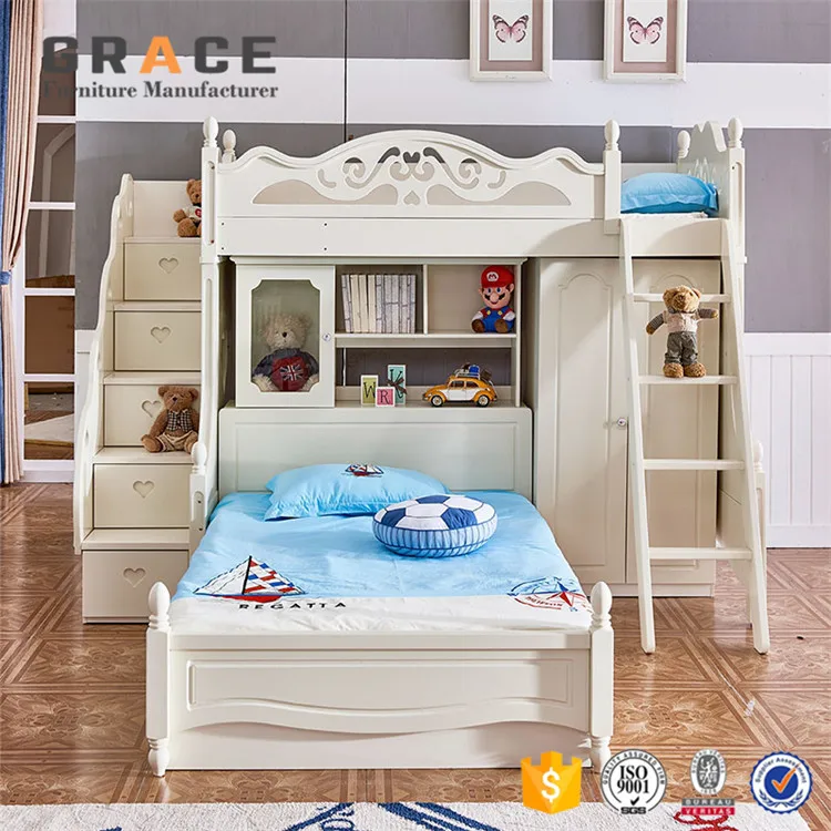 kids bunk bed set children bedroom furniture