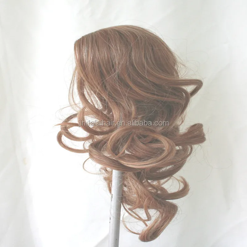 
Fashion Style Brown Color Long Curly Synthetic Hair Doll Wigs 