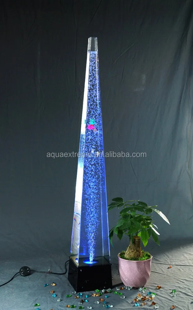 LED changing color water bubble column for home decoration