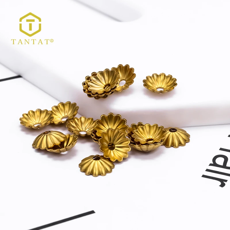 Vintage brass Filigree flower bead caps