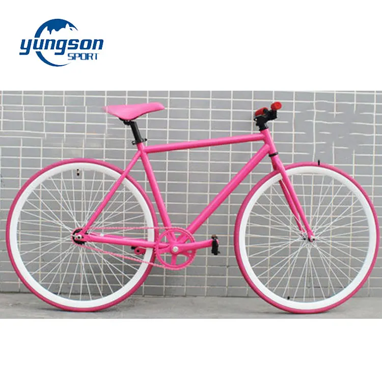 Заводская цена алюминия гоночный велосипед розовый цвет fixed gear