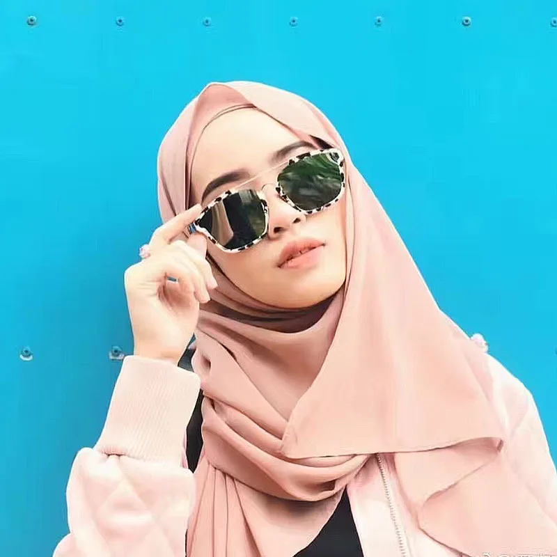 RUNMEIFA Pure Color Chiffon Tudung Head Scarves Muslim Shawl Scarf Fashionable Cheap Shemag Plain Hijabs Manufacture Women