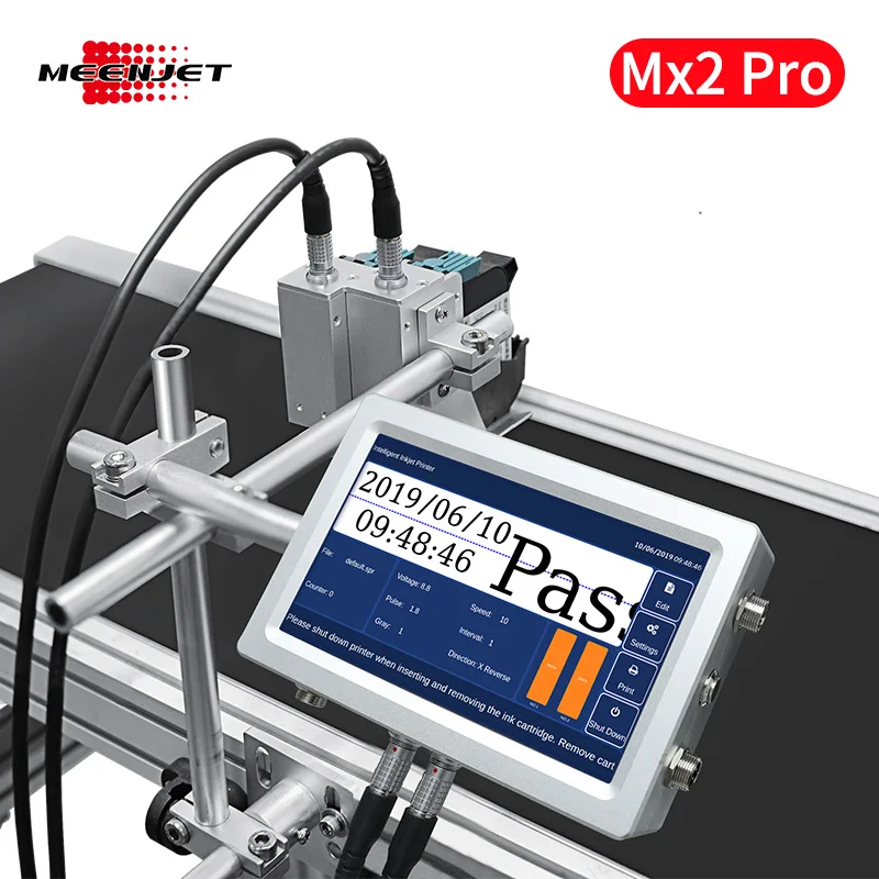 Meenjet Mx2 Pro Marking Machine 7 inch Touch Screen High Speed Batch Code Inkjet Printer for pharmaceutical food beverage