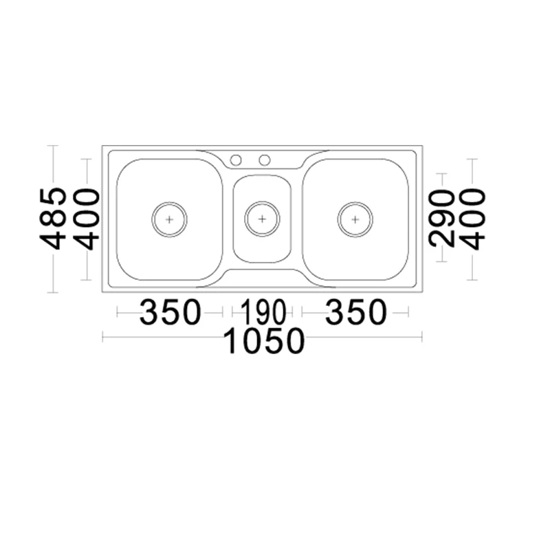 Item 907A stainless steel sink triple bowls