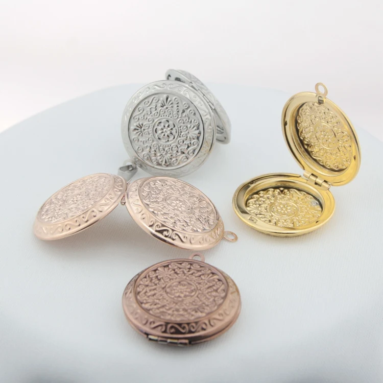 Locket Necklace Oval Picture Locket Paisley Flower Jewelry Locket Picture Necklace