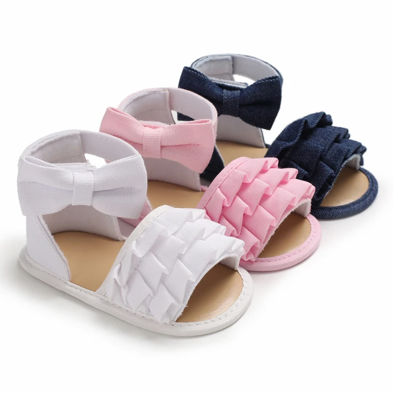 Newborn Toddler Soft Sole Cotton Fabric Baby Girls Sandals