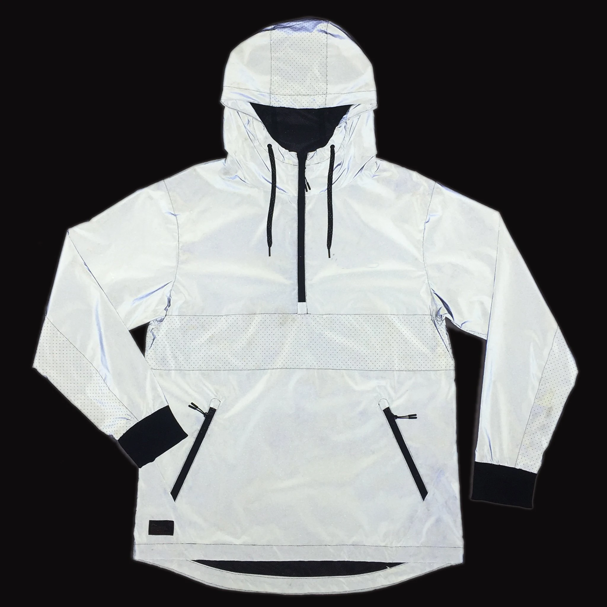 
Customized mens reflective jacket running 100% polyester reflective windbreaker 