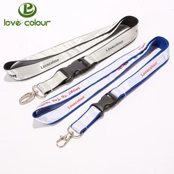 Custom Polyester ribbon double layer satin lanyard