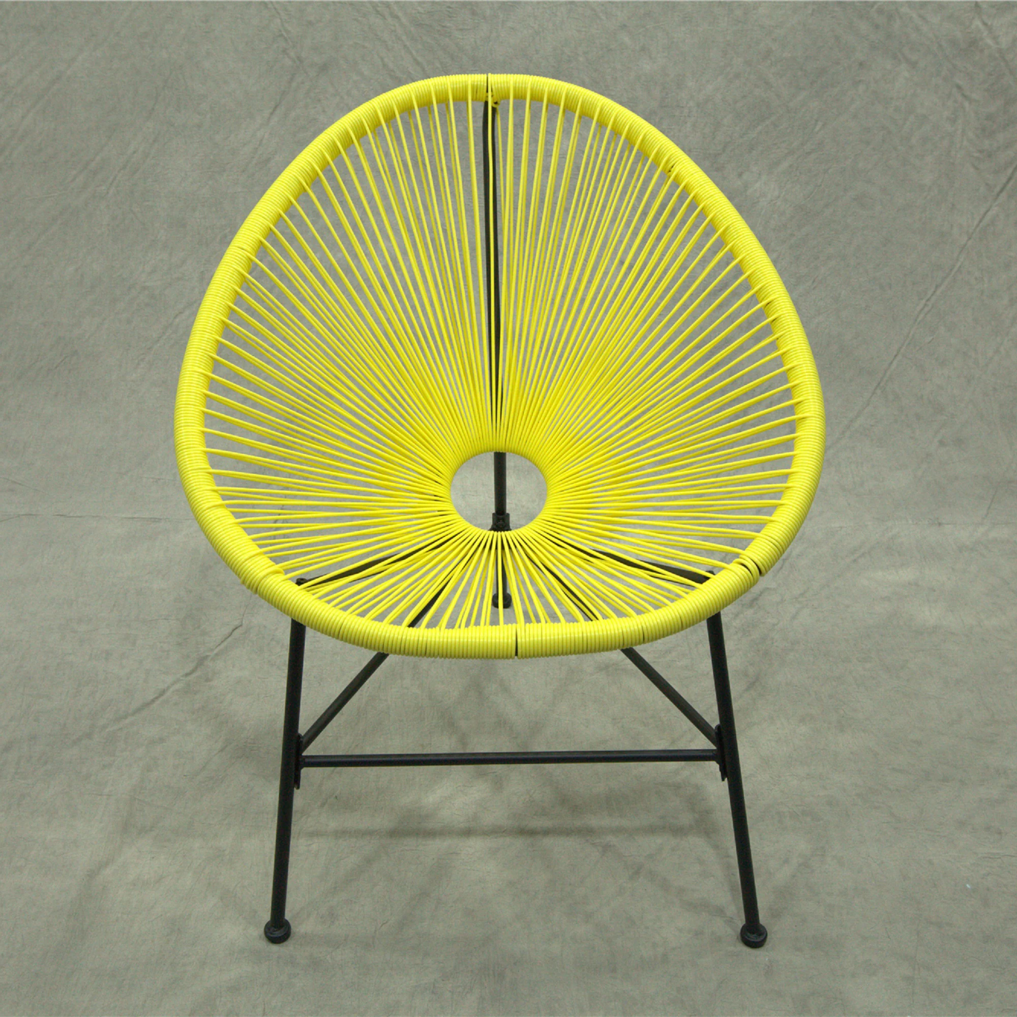 
New design Leisure 3 Pieces Rattan Acapulco Chair And Wicker Acapulco Chair With Glass Table Garden Set 