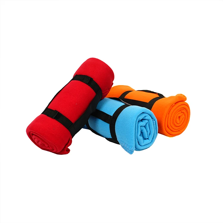 100% polyester custom size solid colour  travel polar fleece throw blanket