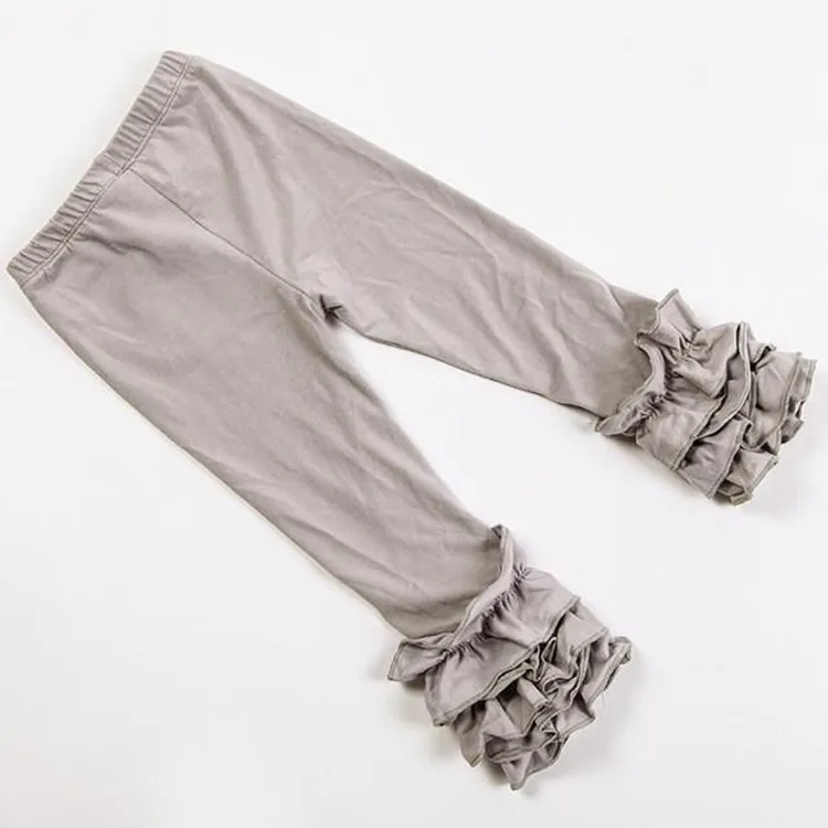 Girls ruffle pants icing leggings boutique children solid leggings wholesale little girl icing pants