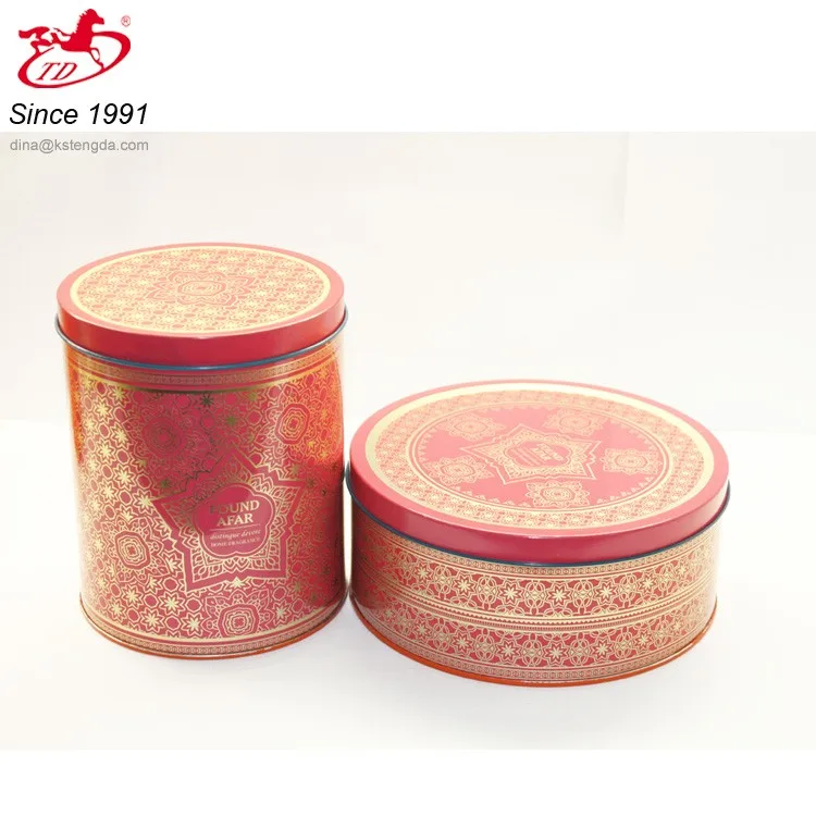 
Chinese Style Full Rose Flower Printing Metal Boxes, Round Jar Tin Boxes 
