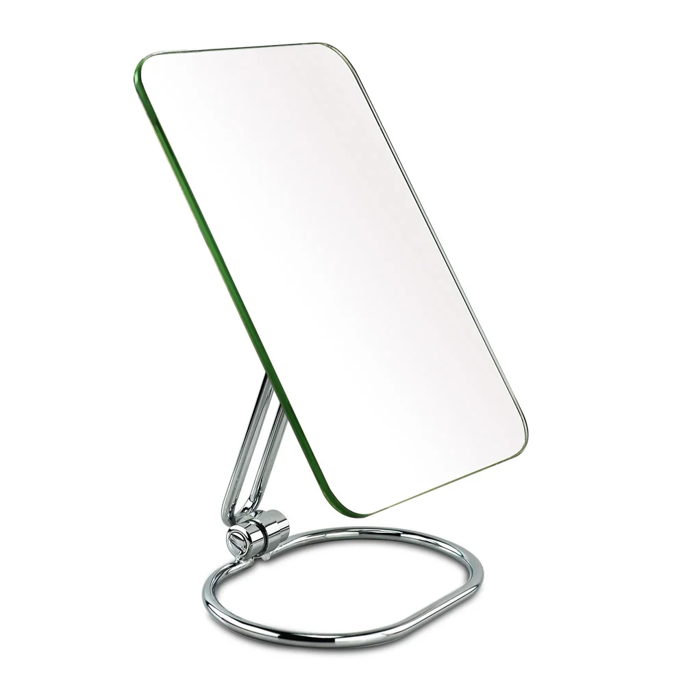 Single-Sided Stainless Steel Base Portable Folding Rectangle Hanging Travel Mirror Desktop Cosmetic Mirror