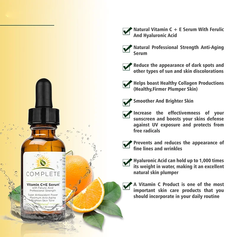 Private Label Natural Collagen Best Skin Care 5 in 1 Face Serum Booster Whitening Vitamin Serum For Face