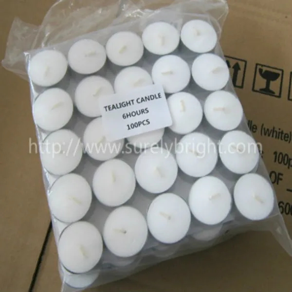 Shrink pack tealight candle high quality 100% paraffin wax white candle tealight