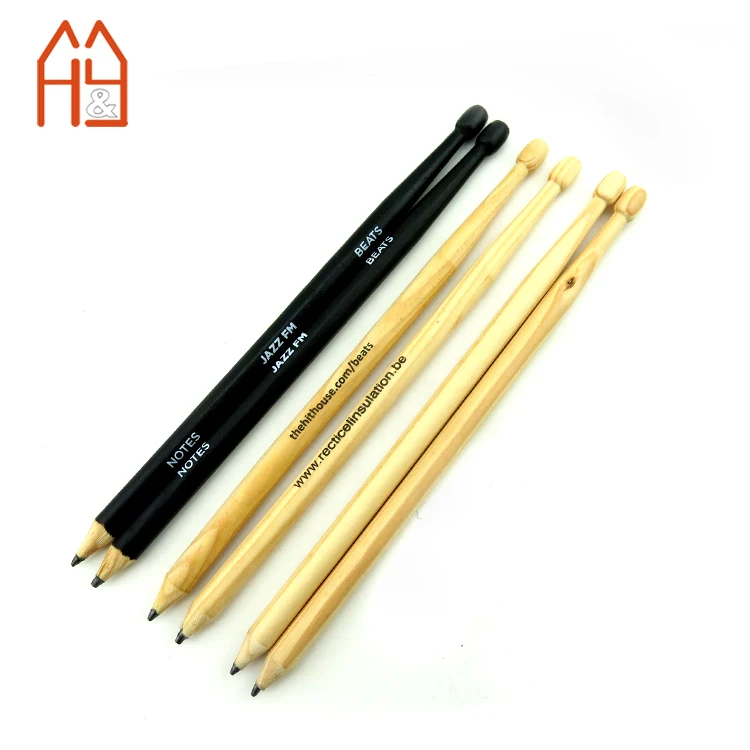 Custom 7 Inches Black Painting Drumstick Pencil for Children and Promotion