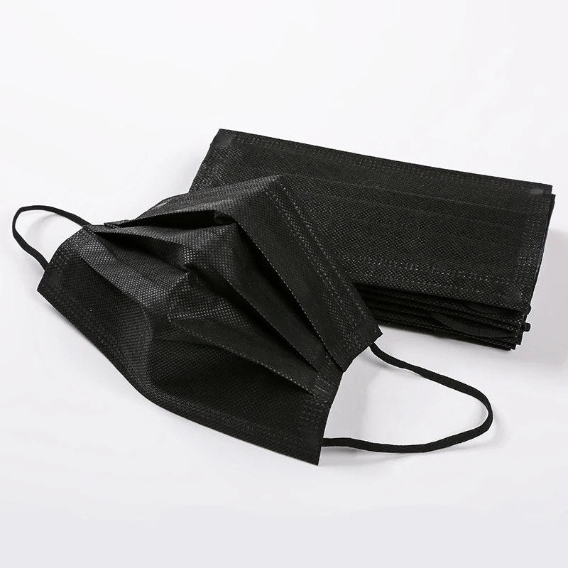 Factory wholesale Anti-virus Earloop 3 ply Disposable Medical Face Mask Black mascarilla