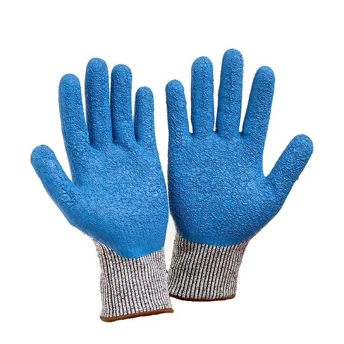 Cut Resistant HPPE Safety Crinkle Latex Gloves