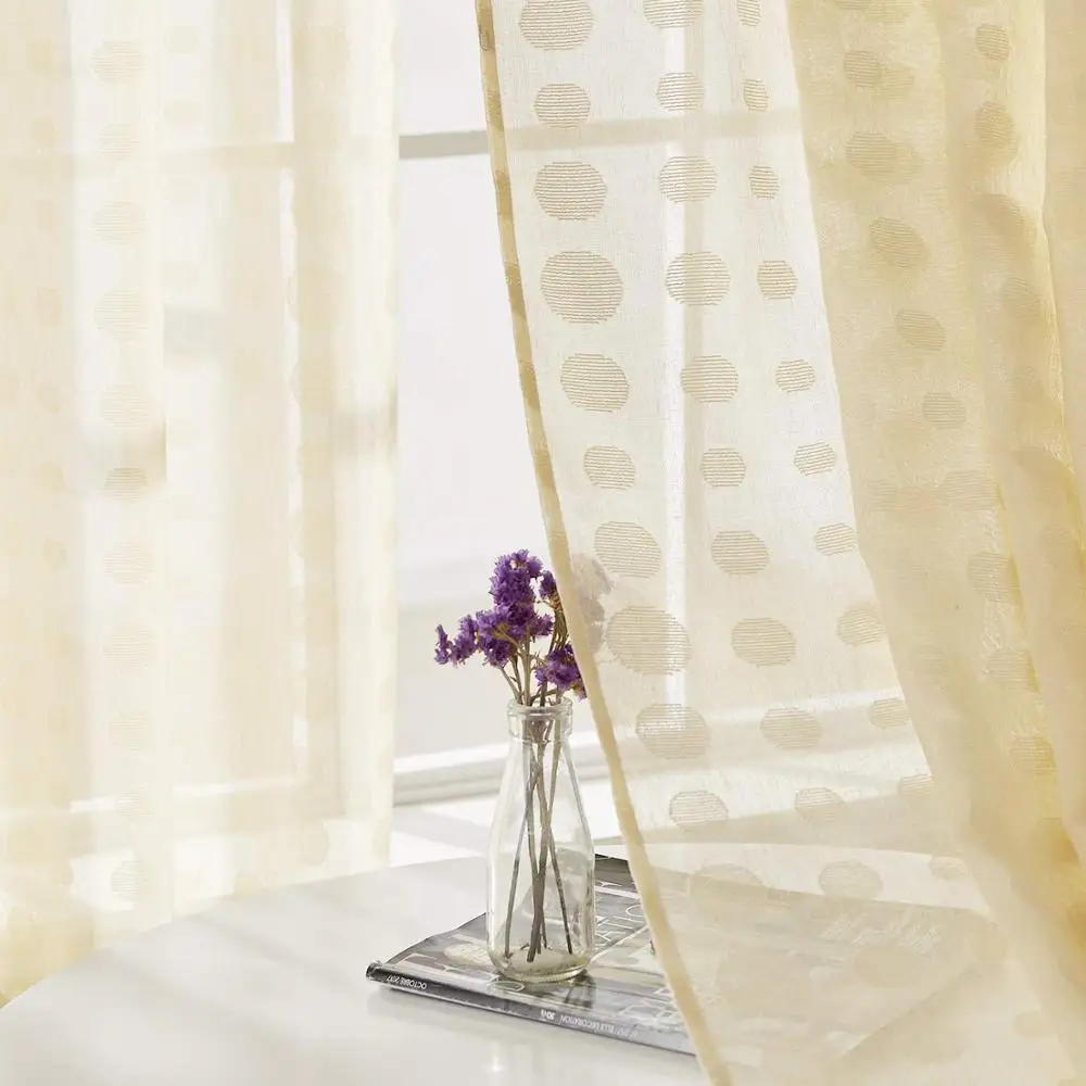 High quality beautiful voile printed cheap patterned curtain sheer