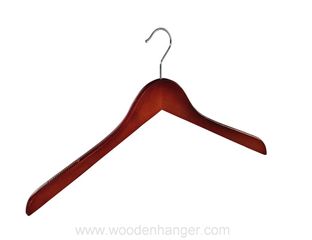 Wholesale Wooden Shirts Hanger Anti theft For Fashion Brands Customized