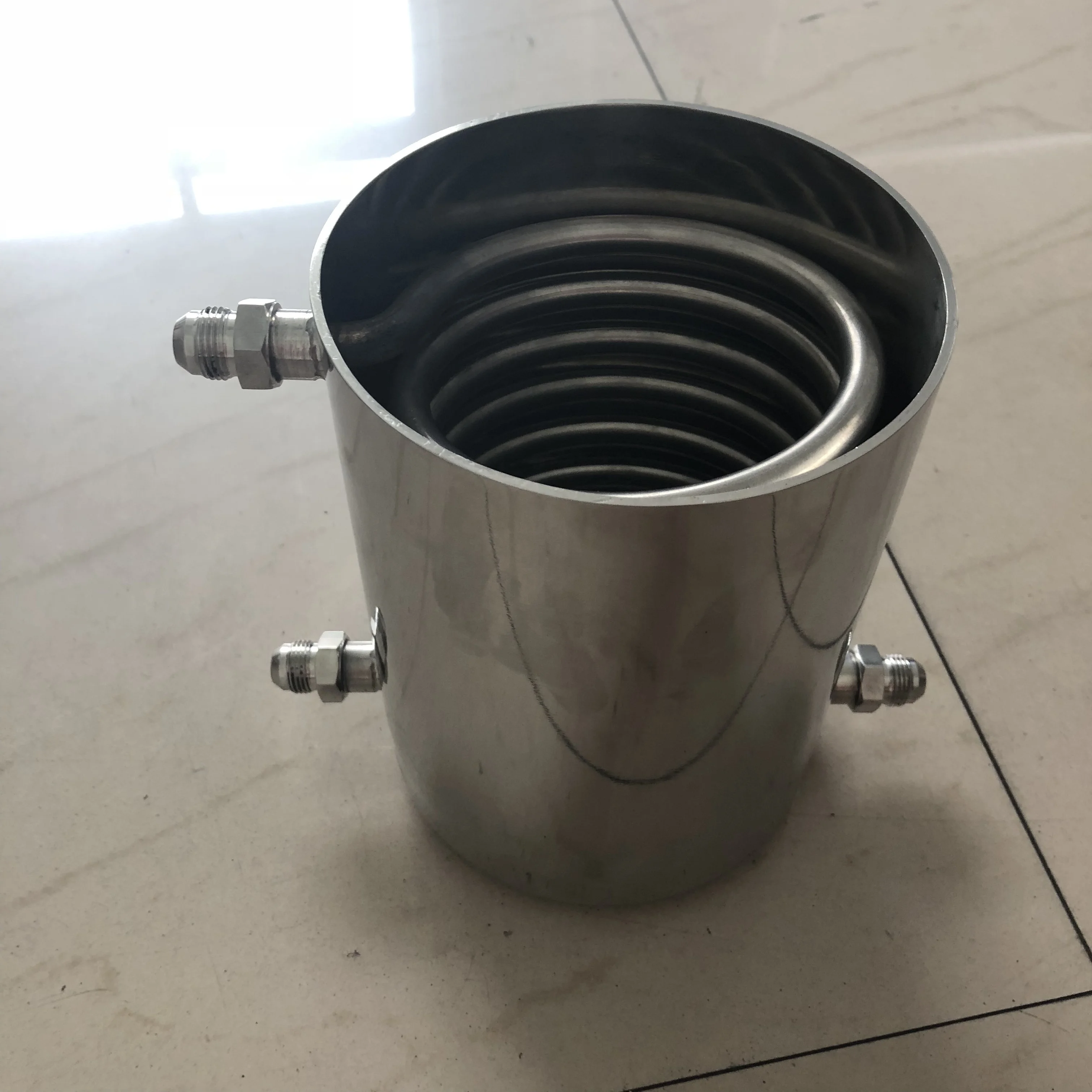 30lbs Tri Clamp Flat end lid with condensing coil use for closed Loop extractor