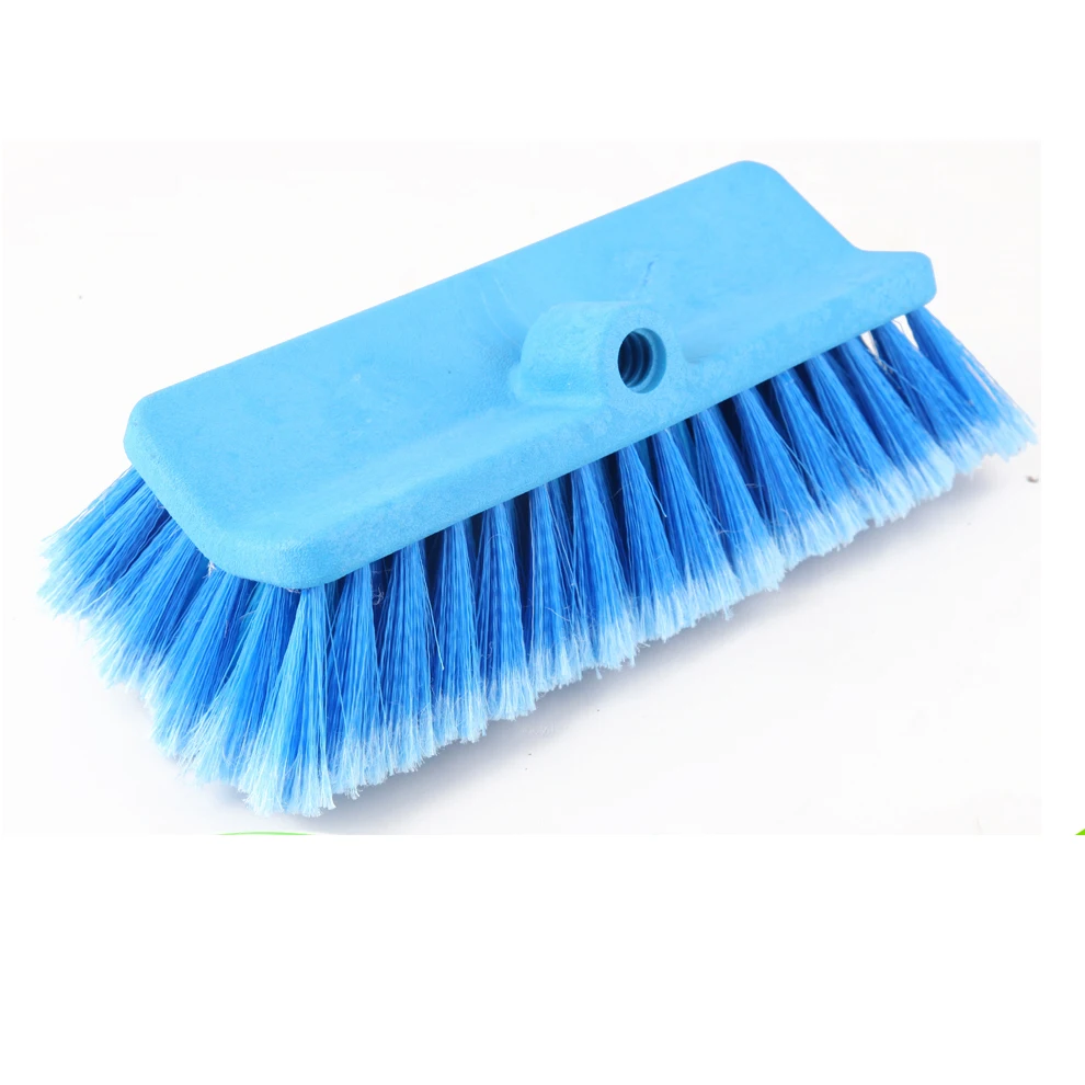 Soft bristle telescopic flow through car wash brush