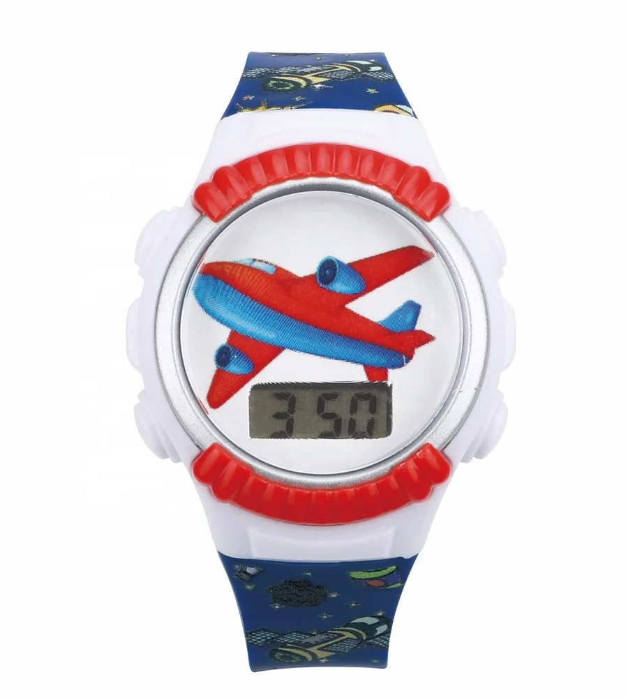 lcd watch for kids can custom cartoon and logo for gift and promotion