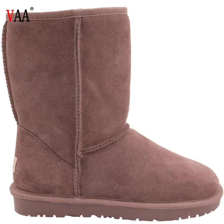 CF-196 Бесплатная образцы зима завод длиной до щиколотки из натуральной кожи и подкладка из овчины женская зимняя обувь