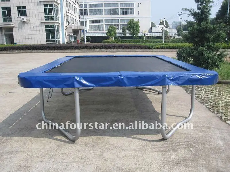 big outdoor square trampolines with safety net