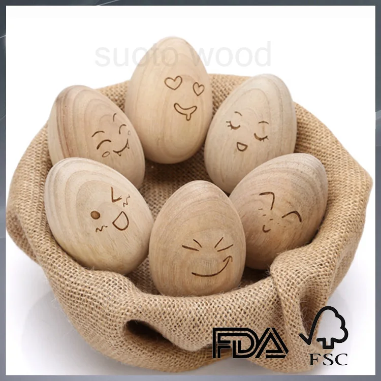 wooden eggs wood eggs with laser logo DIY wooden egg