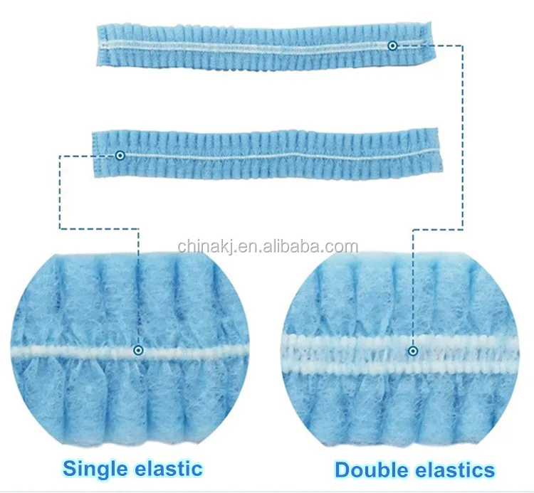 
Disposable Nonwoven strip bouffant cap head cover Hair Net surgical doctor hat mob cap 