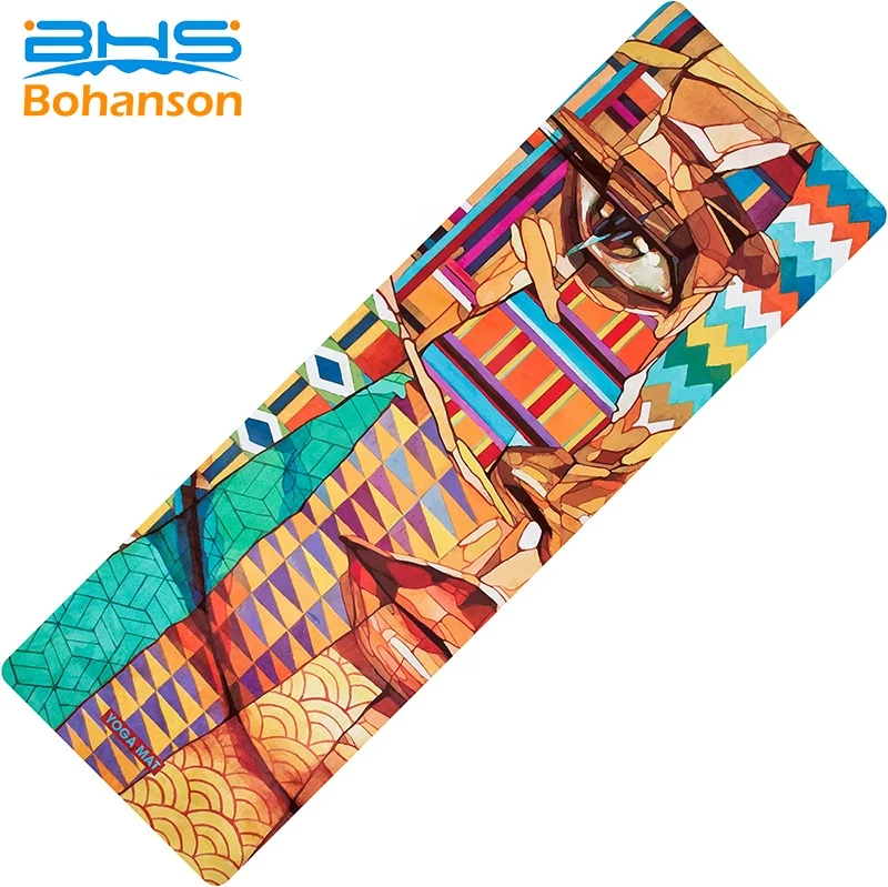 Personalize custom print eco friendly light weight washable organic microfiber suede yoga matt