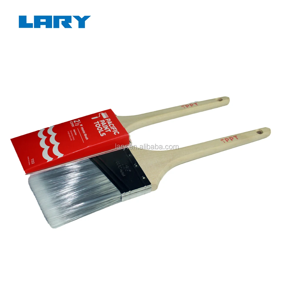 LARY 1122# 2.5' Rat-tail Wooden Handle Angle Paint Brush