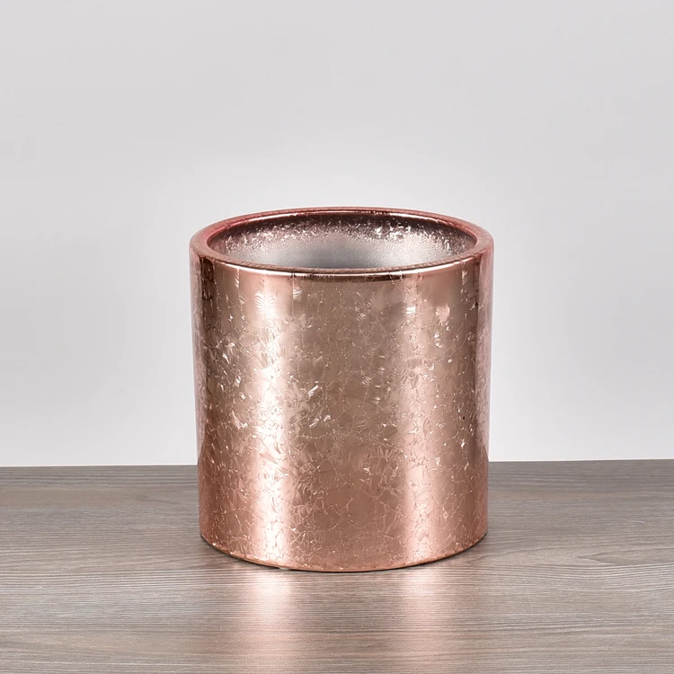Modern style nordic home decor garden ceramic flower pot / cylinder rose gold wedding decoration pots for plants
