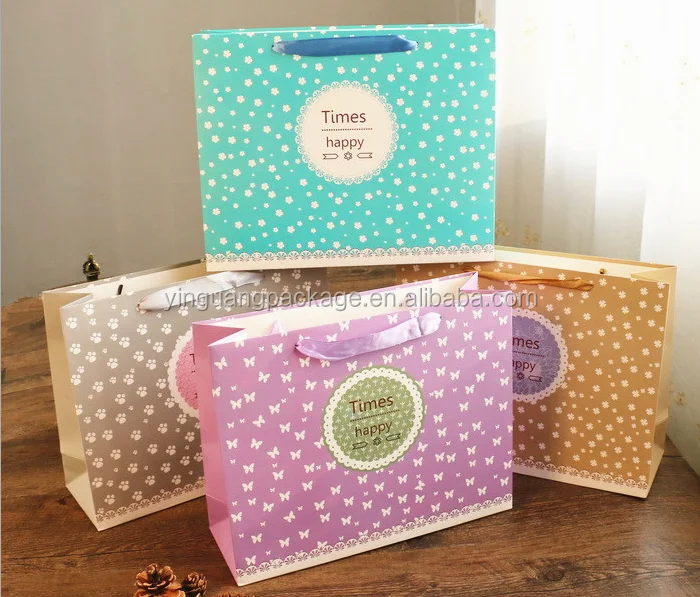 Different Types of Customised Paper Gift Shopping Bags With Satin Handles